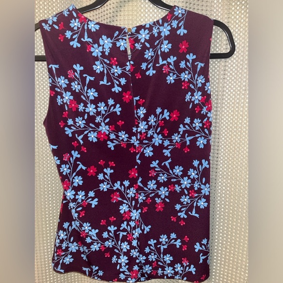 Calvin Klein Purple/Blue Floral Print Sleeveless Top SZ M - Picture 2 of 3
